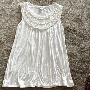 August Silk Women’s Cream Ruffle Top, size small